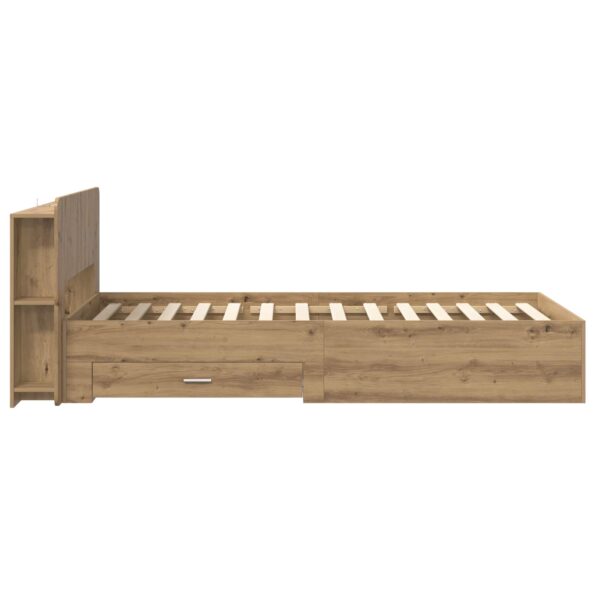 vidaXL Rám postele so skladom Dub artisan 90 x 190 cm Kompozitné drevo – Obrázok 5