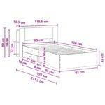 vidaXL Rám postele so skladom Dub artisan 90 x 190 cm Kompozitné drevo – Obrázok 9