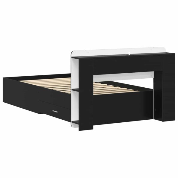 vidaXL Rám postele so skladom Čierna 90 x 190 cm Kompozitné drevo – Obrázok 5