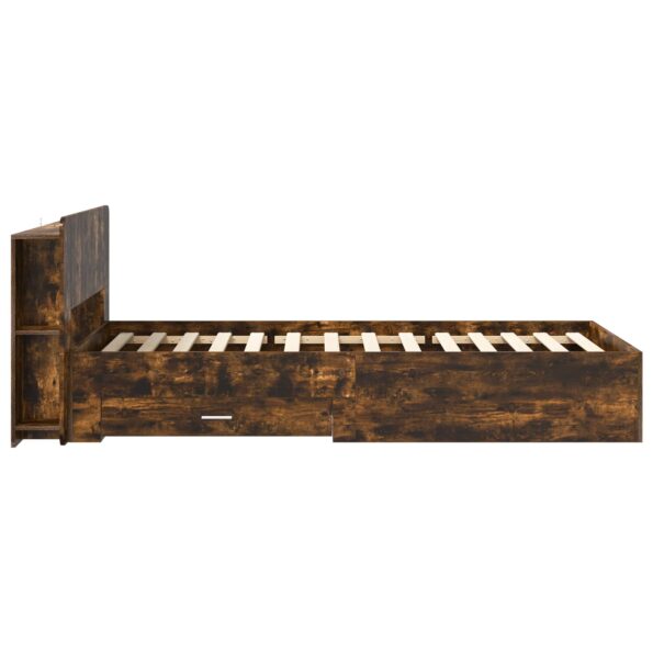 vidaXL Rám postele so skladom Dymový dub 100 x 200 cm Kompozitné drevo – Obrázok 4