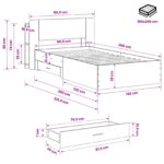 vidaXL Rám postele so skladom Dymový dub 100 x 200 cm Kompozitné drevo – Obrázok 9