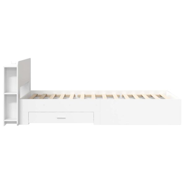 vidaXL Rám postele so skladom Biela 98.5 x 200 cm Kompozitné drevo – Obrázok 4