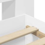 vidaXL Rám postele so skladom Biela 98.5 x 200 cm Kompozitné drevo – Obrázok 7