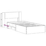 vidaXL Rám postele so skladom Biela 98.5 x 200 cm Kompozitné drevo – Obrázok 8
