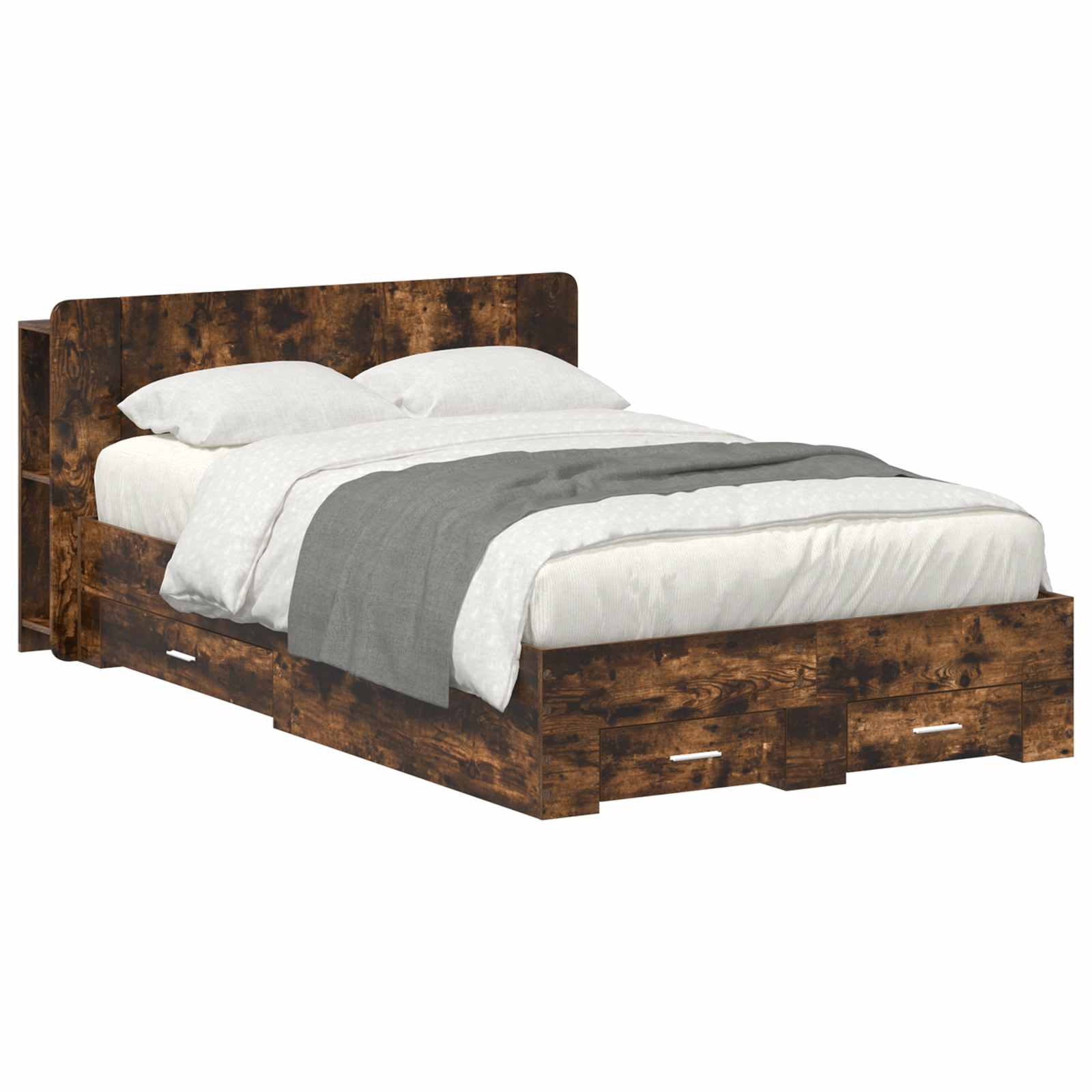 3433738_1.jpg vidaXL Rám postele so skladom Dymový dub 120 x 190 cm Kompozitné drevo – Obrázok 1