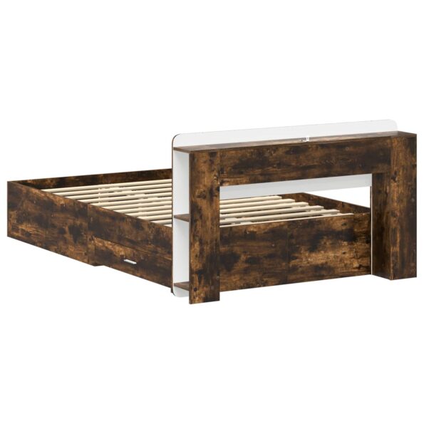vidaXL Rám postele so skladom Dymový dub 120 x 190 cm Kompozitné drevo – Obrázok 5