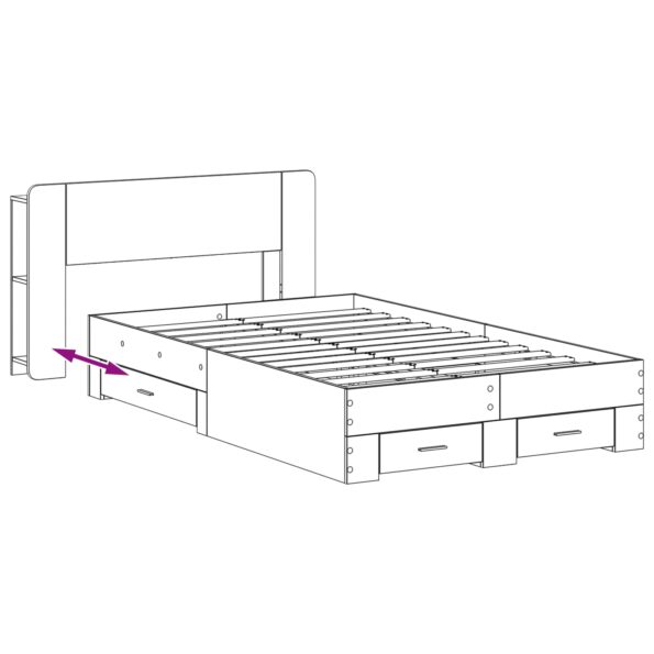 vidaXL Rám postele so skladom Dymový dub 120 x 190 cm Kompozitné drevo – Obrázok 8