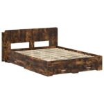 vidaXL Rám postele so skladom Dymový dub 150 x 200 cm Kompozitné drevo – Obrázok 2