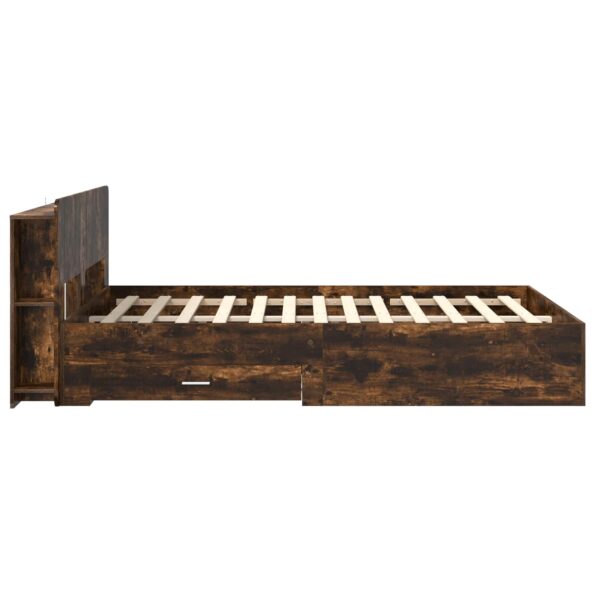 vidaXL Rám postele so skladom Dymový dub 150 x 200 cm Kompozitné drevo – Obrázok 4