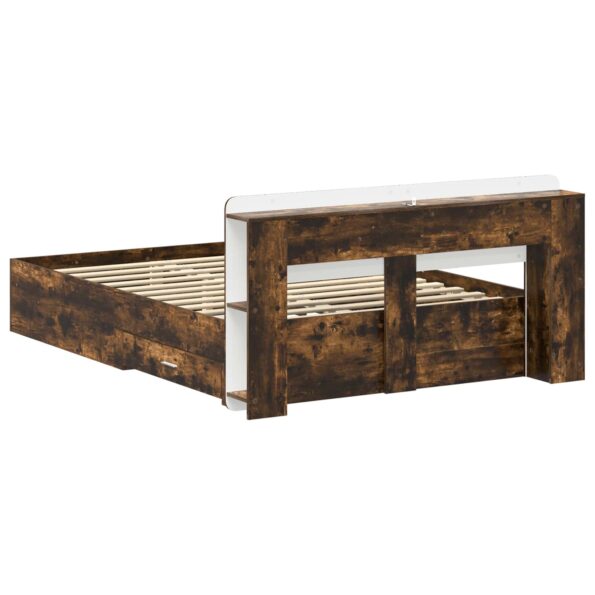 vidaXL Rám postele so skladom Dymový dub 150 x 200 cm Kompozitné drevo – Obrázok 5