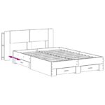 vidaXL Rám postele so skladom Dymový dub 150 x 200 cm Kompozitné drevo – Obrázok 8