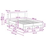 vidaXL Rám postele so skladom Dymový dub 150 x 200 cm Kompozitné drevo – Obrázok 9