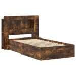 vidaXL Rám postele so skladom Dymový dub 75 x 190 cm Kompozitné drevo – Obrázok 2