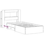 vidaXL Rám postele so skladom Dymový dub 75 x 190 cm Kompozitné drevo – Obrázok 8