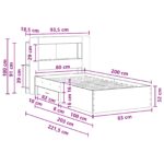 vidaXL Rám postele so skladom Dymový dub 80 x 200 cm Kompozitné drevo – Obrázok 10