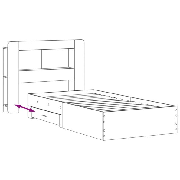 vidaXL Rám postele so skladom Dymový dub 80 x 200 cm Kompozitné drevo – Obrázok 9