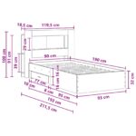 vidaXL Rám postele so skladom Dymový dub 90 x 190 cm Kompozitné drevo – Obrázok 9