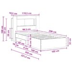 vidaXL Rám postele so skladom Dymový dub 100 x 200 cm Kompozitné drevo – Obrázok 9
