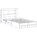 vidaXL Rám postele so skladom Dymový dub 120 x 190 cm Kompozitné drevo – Obrázok 8