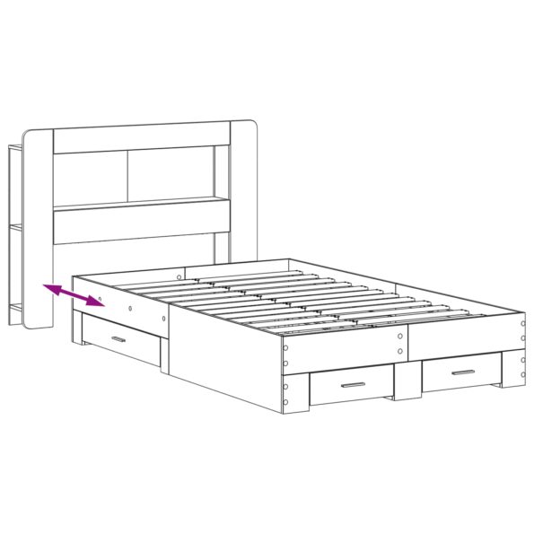vidaXL Rám postele so skladom Dymový dub 120 x 190 cm Kompozitné drevo – Obrázok 8