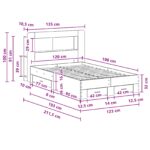 vidaXL Rám postele so skladom Dymový dub 120 x 190 cm Kompozitné drevo – Obrázok 9