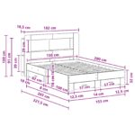 vidaXL Rám postele so skladom Dymový dub 150 x 200 cm Kompozitné drevo – Obrázok 9