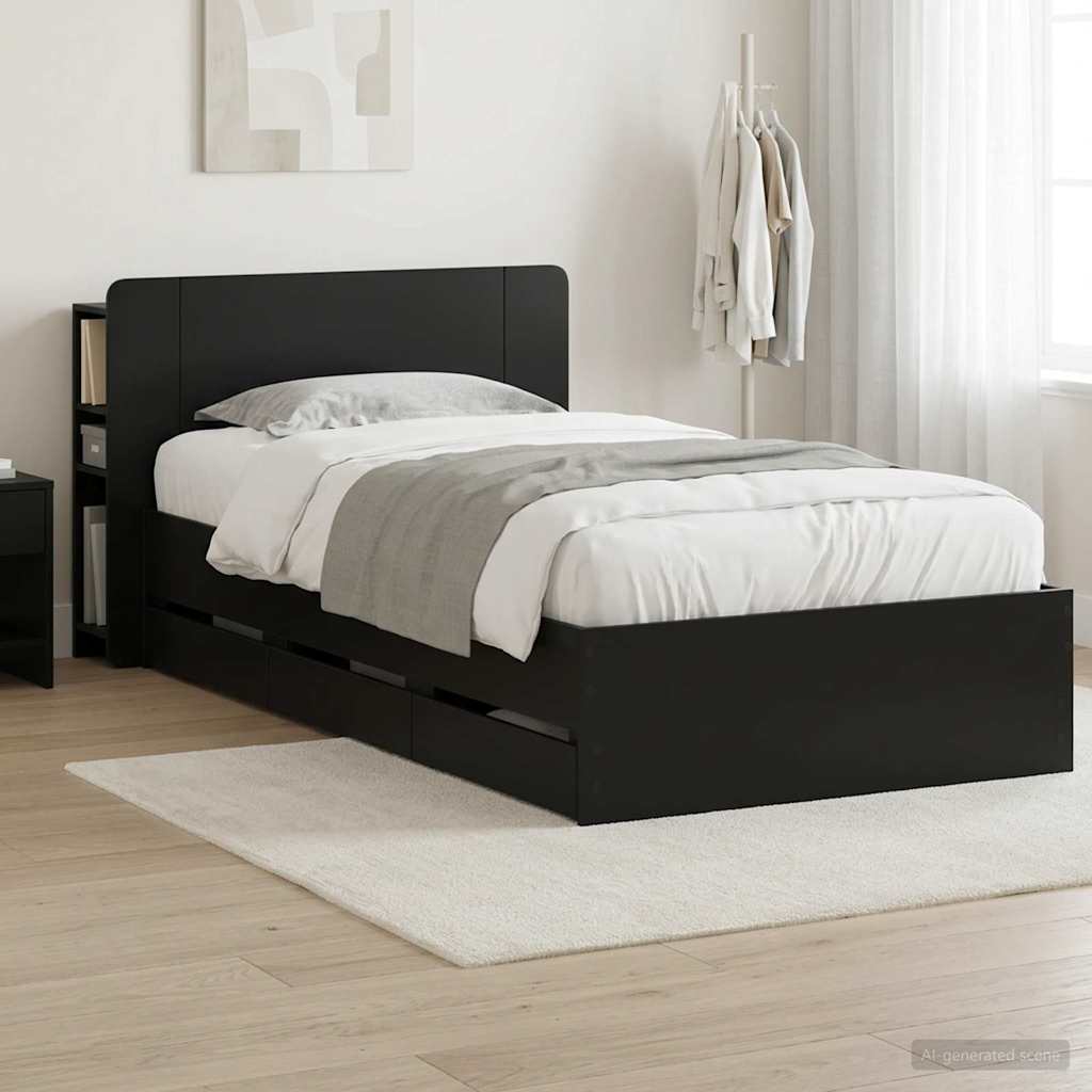 3433906_1.jpg vidaXL Rám postele so skladom Čierna 75 x 190 cm Kompozitné drevo – Obrázok 1