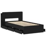 vidaXL Rám postele so skladom Čierna 75 x 190 cm Kompozitné drevo – Obrázok 4