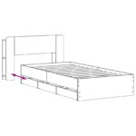 vidaXL Rám postele so skladom Čierna 75 x 190 cm Kompozitné drevo – Obrázok 9