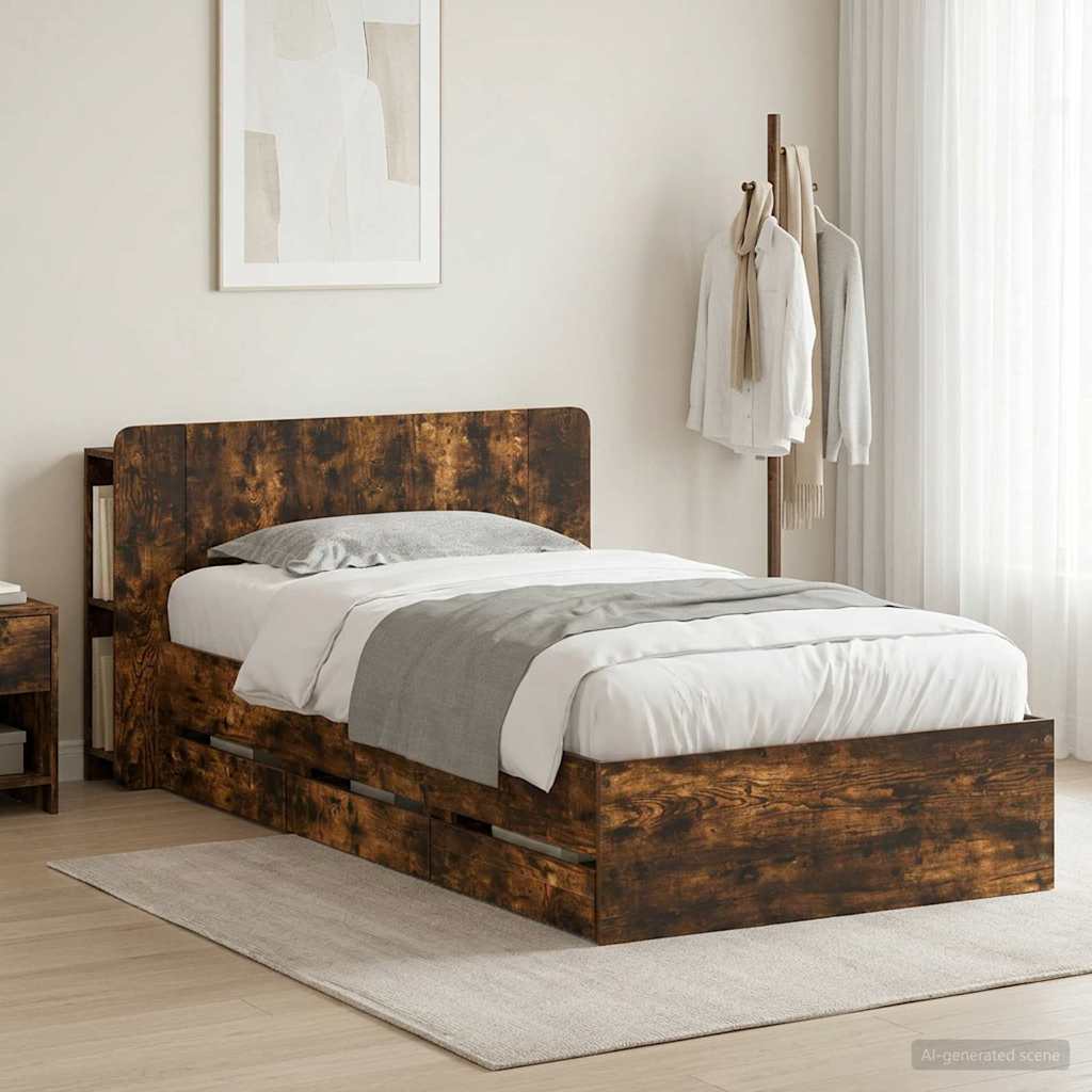 3433909_1.jpg vidaXL Rám postele so skladom Dymový dub 75 x 190 cm Kompozitné drevo – Obrázok 1