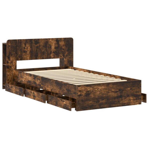 vidaXL Rám postele so skladom Dymový dub 75 x 190 cm Kompozitné drevo – Obrázok 4