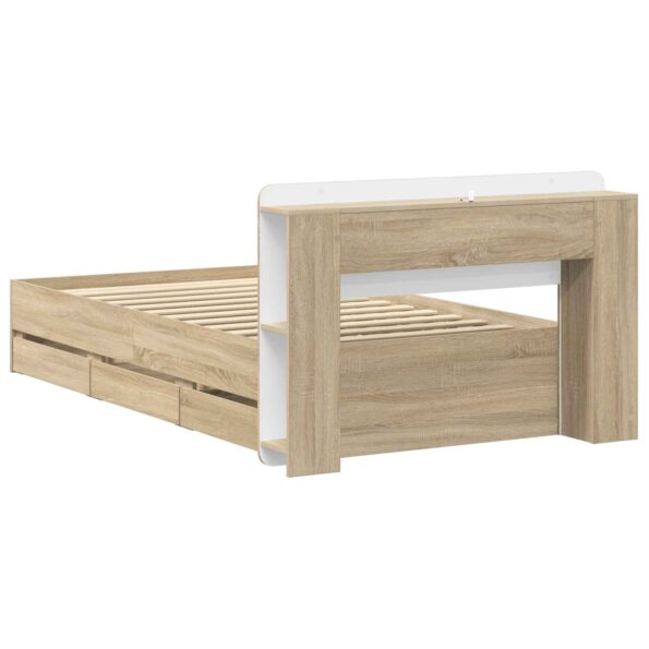 vidaXL Rám postele so skladom Dub sonoma 75 x 190 cm Kompozitné drevo – Obrázok 6