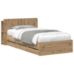 vidaXL Rám postele so skladom Dub artisan 80 x 200 cm Kompozitné drevo – Obrázok 2