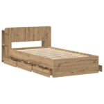 vidaXL Rám postele so skladom Dub artisan 80 x 200 cm Kompozitné drevo – Obrázok 4