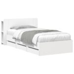 vidaXL Rám postele so skladom Biela 80 x 200 cm Kompozitné drevo – Obrázok 2