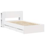 vidaXL Rám postele so skladom Biela 80 x 200 cm Kompozitné drevo – Obrázok 3