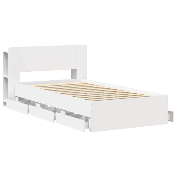 vidaXL Rám postele so skladom Biela 80 x 200 cm Kompozitné drevo – Obrázok 4