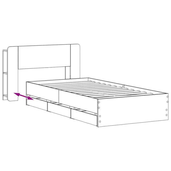 vidaXL Rám postele so skladom Biela 80 x 200 cm Kompozitné drevo – Obrázok 9