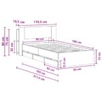 vidaXL Rám postele so skladom Čierna 90 x 190 cm Kompozitné drevo – Obrázok 10