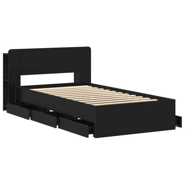 vidaXL Rám postele so skladom Čierna 90 x 190 cm Kompozitné drevo – Obrázok 4
