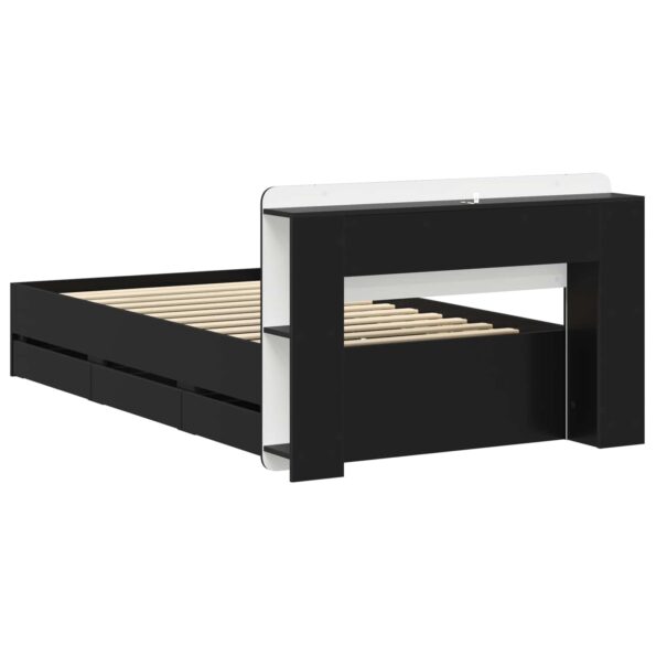 vidaXL Rám postele so skladom Čierna 90 x 190 cm Kompozitné drevo – Obrázok 6