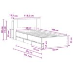 vidaXL Rám postele so skladom Dymový dub 90 x 200 cm Kompozitné drevo – Obrázok 10