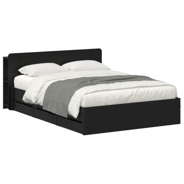 vidaXL Rám postele so skladom Čierna 150 x 200 cm Kompozitné drevo – Obrázok 2