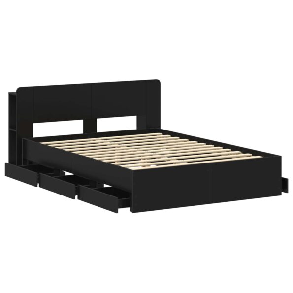 vidaXL Rám postele so skladom Čierna 150 x 200 cm Kompozitné drevo – Obrázok 4