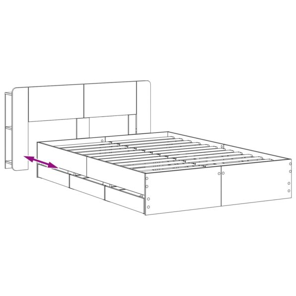 vidaXL Rám postele so skladom Čierna 150 x 200 cm Kompozitné drevo – Obrázok 9