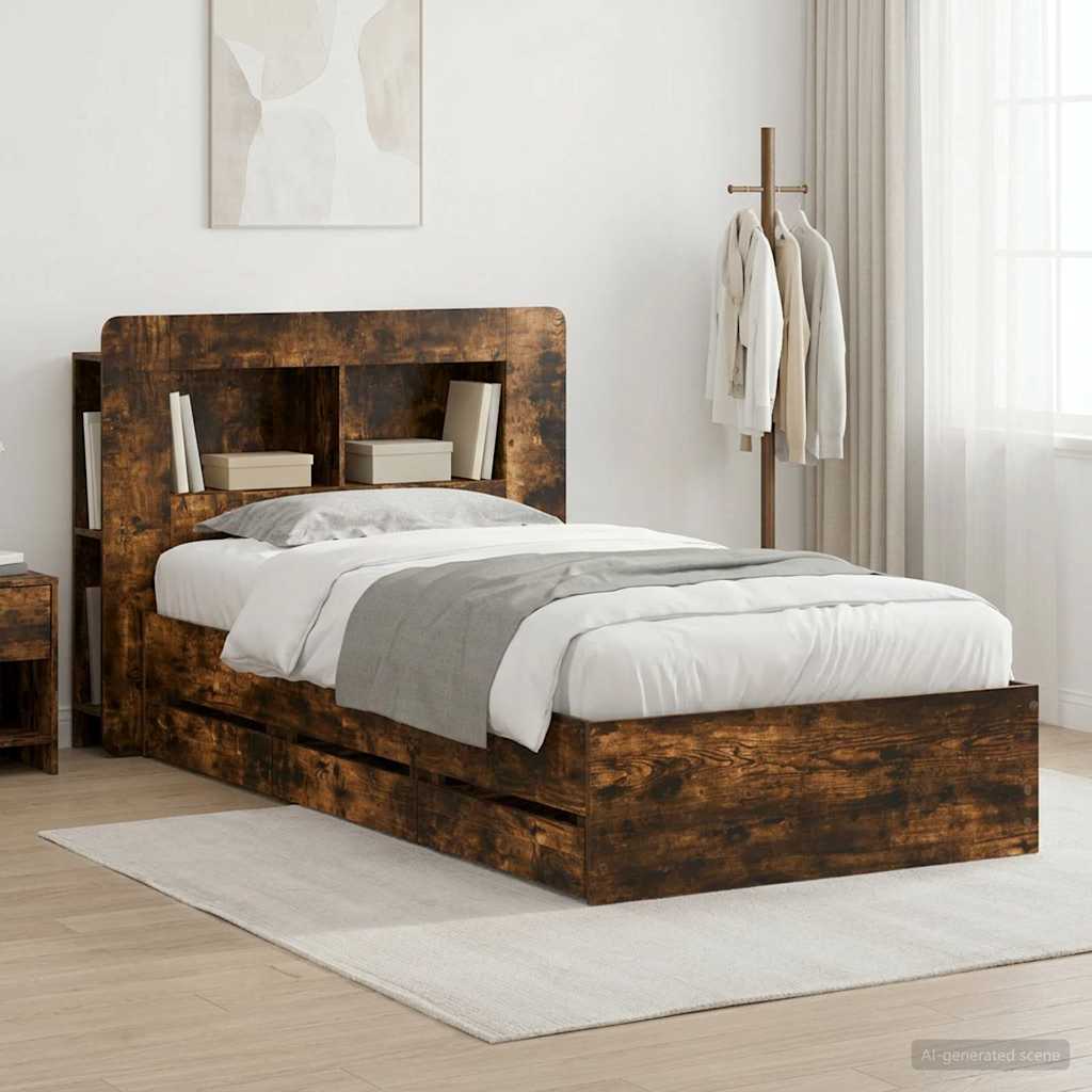 3433994_1.jpg vidaXL Rám postele so skladom Dymový dub 75 x 190 cm Kompozitné drevo – Obrázok 1