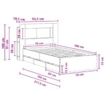 vidaXL Rám postele so skladom Dymový dub 75 x 190 cm Kompozitné drevo – Obrázok 10