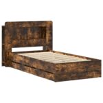 vidaXL Rám postele so skladom Dymový dub 75 x 190 cm Kompozitné drevo – Obrázok 3
