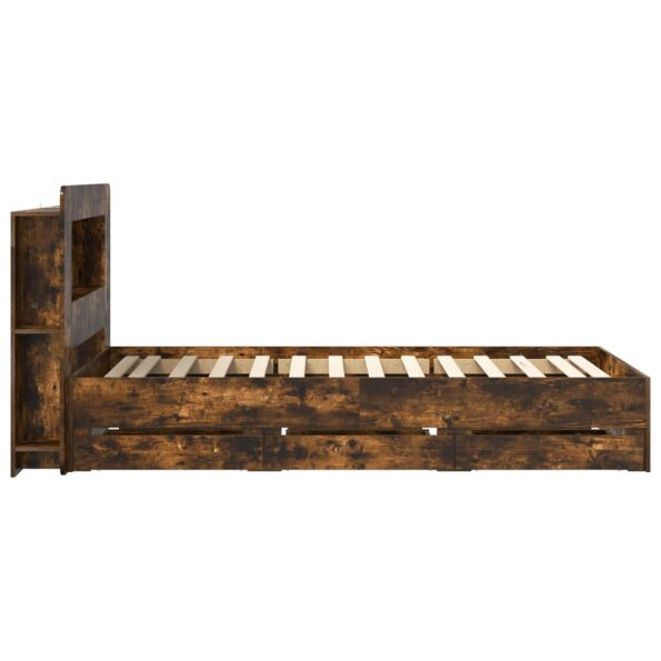 vidaXL Rám postele so skladom Dymový dub 75 x 190 cm Kompozitné drevo – Obrázok 5