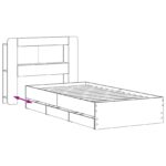 vidaXL Rám postele so skladom Dymový dub 90 x 190 cm Kompozitné drevo – Obrázok 9